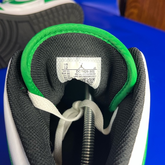🆕 Air Jordan 1 Mens Size 12 Lucky Green/White Casual Sneaker Fast Shipping - Picture 5 of 7